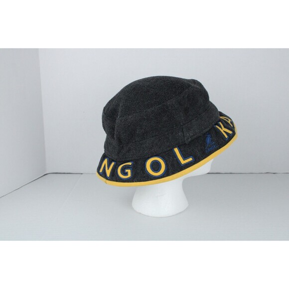 Kangol Gray with Yellow Spell Out Bucket Hat - Picture 5 of 7